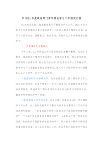 市20XX年度政法部门青年理论学习工作情况汇报