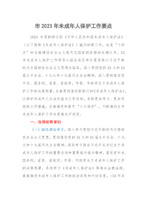 市20XX年未成年人保护工作要点