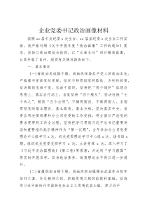 企业党委书记政治画像材料(整理)