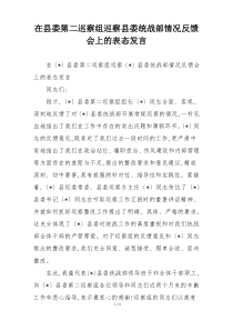 在县委第二巡察组巡察县委统战部情况反馈会上的表态发言