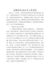 县教育局2025年工作总结(整理)