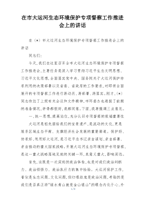 在市大运河生态环境保护专项督察工作推进会上的讲话