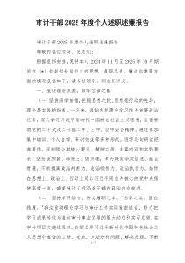 审计干部2025年度个人述职述廉报告