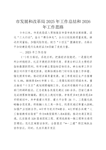 市发展和改革局2025年工作总结和2026年工作思路(整理)