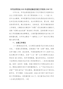 市司法局党组2025年述职述廉述党建工作报告（2387字）(整理)