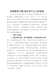 市局党员干部2025年个人工作总结(整理)
