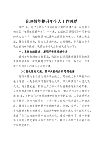 管理效能提升年个人工作总结(整理)