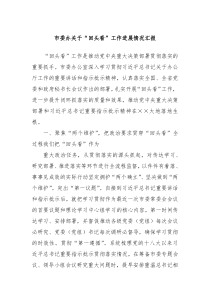 市委办关于回头看工作进展情况汇报