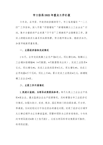 市工信局20XX年重点工作汇报