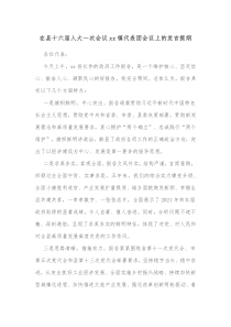 在县十六届人大一次会议xx镇代表团会议上的发言提纲