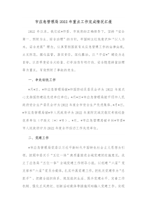 市应急管理局20XX年重点工作完成情况汇报