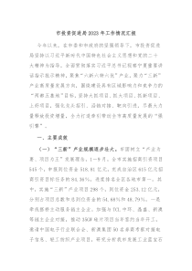 市投资促进局20XX年工作情况汇报