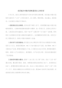 在实施乡村振兴战略座谈会上的发言