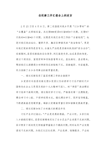 在巡察工作汇报会上的发言