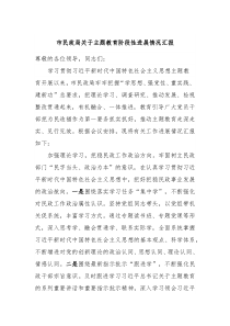 市民政局关于主题教育阶段性进展情况汇报