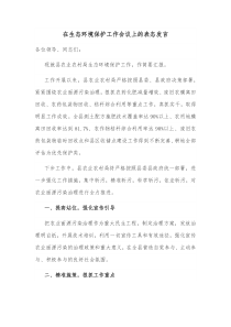 在生态环境保护工作会议上的表态发言