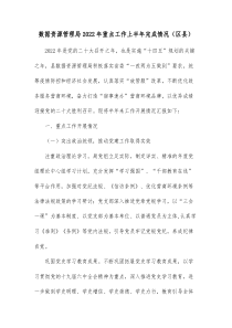 数据资源管理局20XX年重点工作上半年完成情况区县