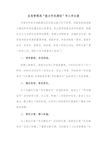 应急管理局能力作风建设年工作汇报