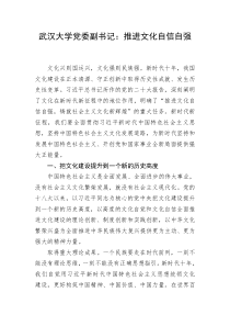 武汉大学党委副书记推进文化自信自强