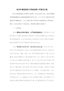 政务环境组推进文明城创建工作情况汇报