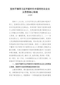 王晓晖坚持不懈用习近平新时代中国特色社会主义思想凝心铸魂