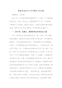 税务局20XX年上半年重点工作汇报