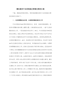 整改落实中央巡视组反馈意见情况汇报