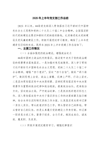 2025年上半年党支部工作总结最新5篇