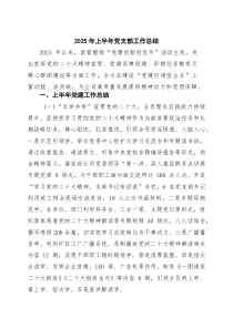 2025年上半年党支部工作总结精选范本5篇