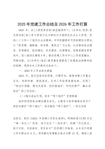 2025年党建工作总结及2026工作打算