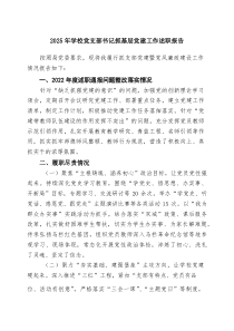 2025年学校党支部书记抓基层党建工作述职报告（精选范本）