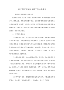 XXXX年度抓基层党建工作述职报告