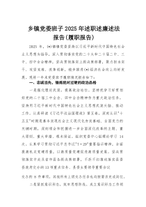 乡镇党委班子2025年述职述廉述法报告（履职报告）