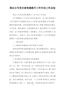 (整理)国企公司党支部党建提升三年行动工作总结