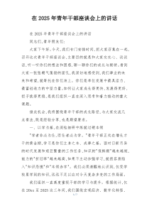 (整理)在2025年青年干部座谈会上的讲话