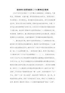 组织部长谈贯彻落实二十大精神发言提纲