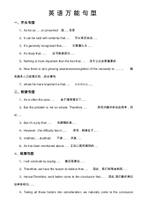 英语万能句型范本