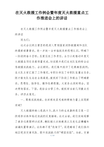(整理)在灭火救援工作例会暨年度灭火救援重点工作推进会上的讲话