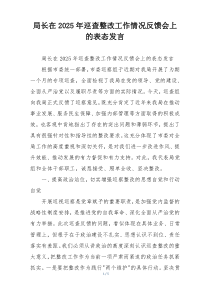 (整理)局长在2025年巡查整改工作情况反馈会上的表态发言