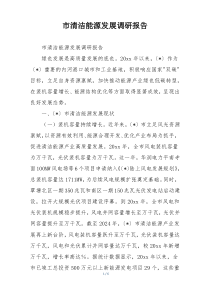 (整理)市清洁能源发展调研报告