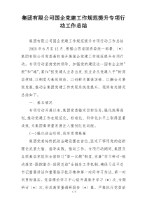 (整理)集团有限公司国企党建工作规范提升专项行动工作总结