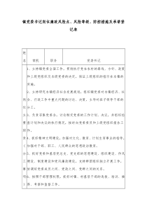 镇党委书记岗位廉政风险点风险等级防控措施及承诺登记表