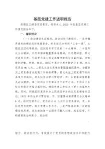 2025年医院党支部党建工作述职报告