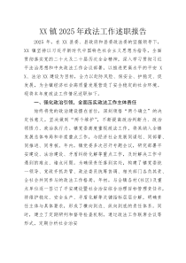 XX镇2025年政法工作述职报告