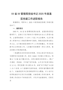 党组书记2025年度基层党建工作述职报告