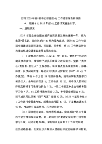 公司2025年度党委书记抓基层党建工作述职报告