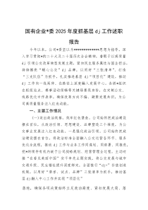 国有企业党委2025年度抓基层党建工作述职报告