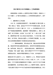 某乡党委书记2025年抓基层党建工作述职报告