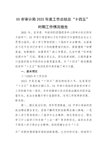 (新编)XX市审计局2025年度工作总结及“十四五”时期工作情况报告