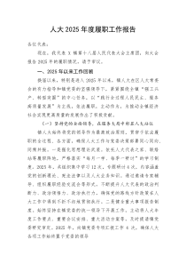 (新编)人大2025年度履职工作报告